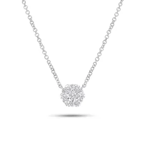 0.43 ct Diamond Cluster Pendant Necklace