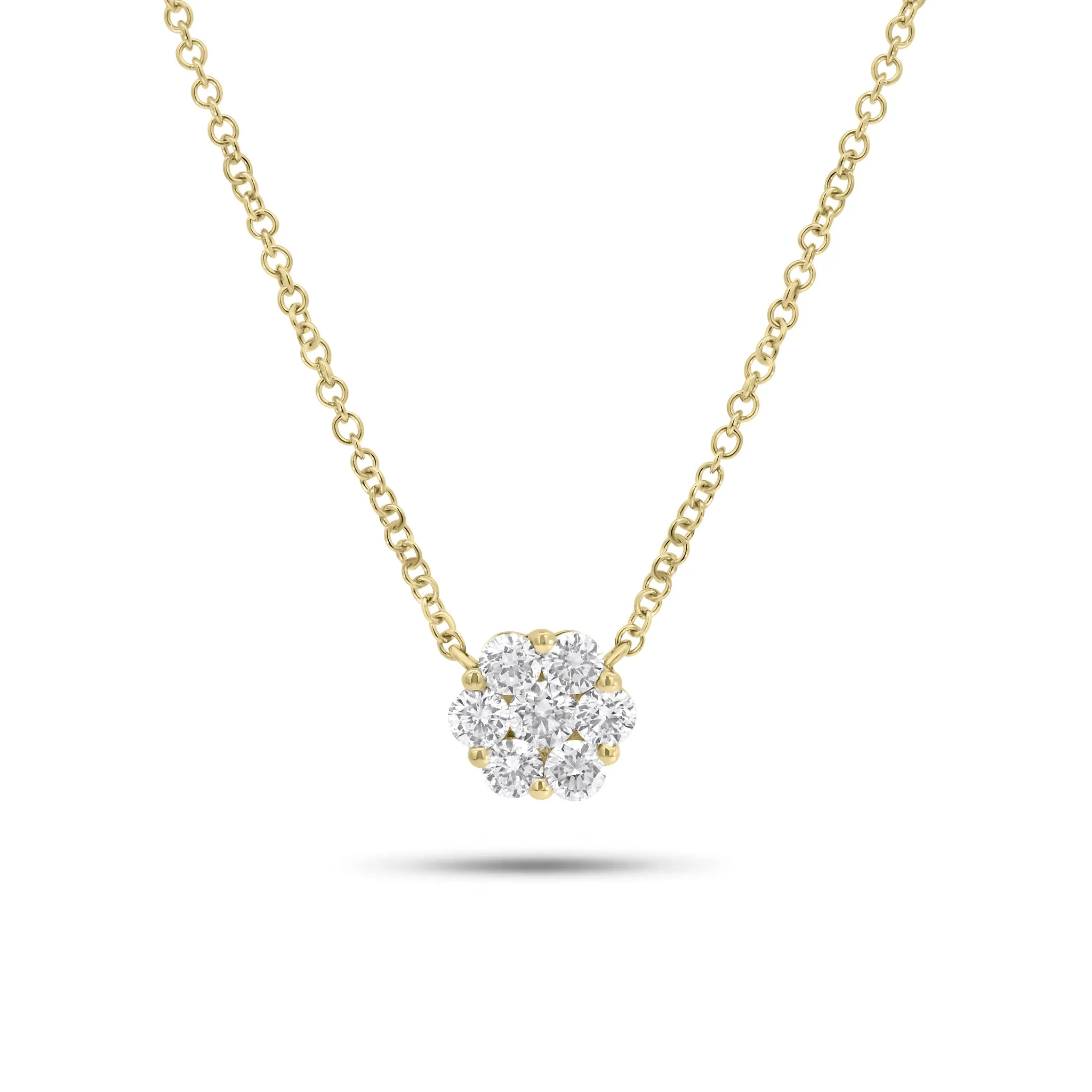 0.43 ct Diamond Cluster Pendant Necklace