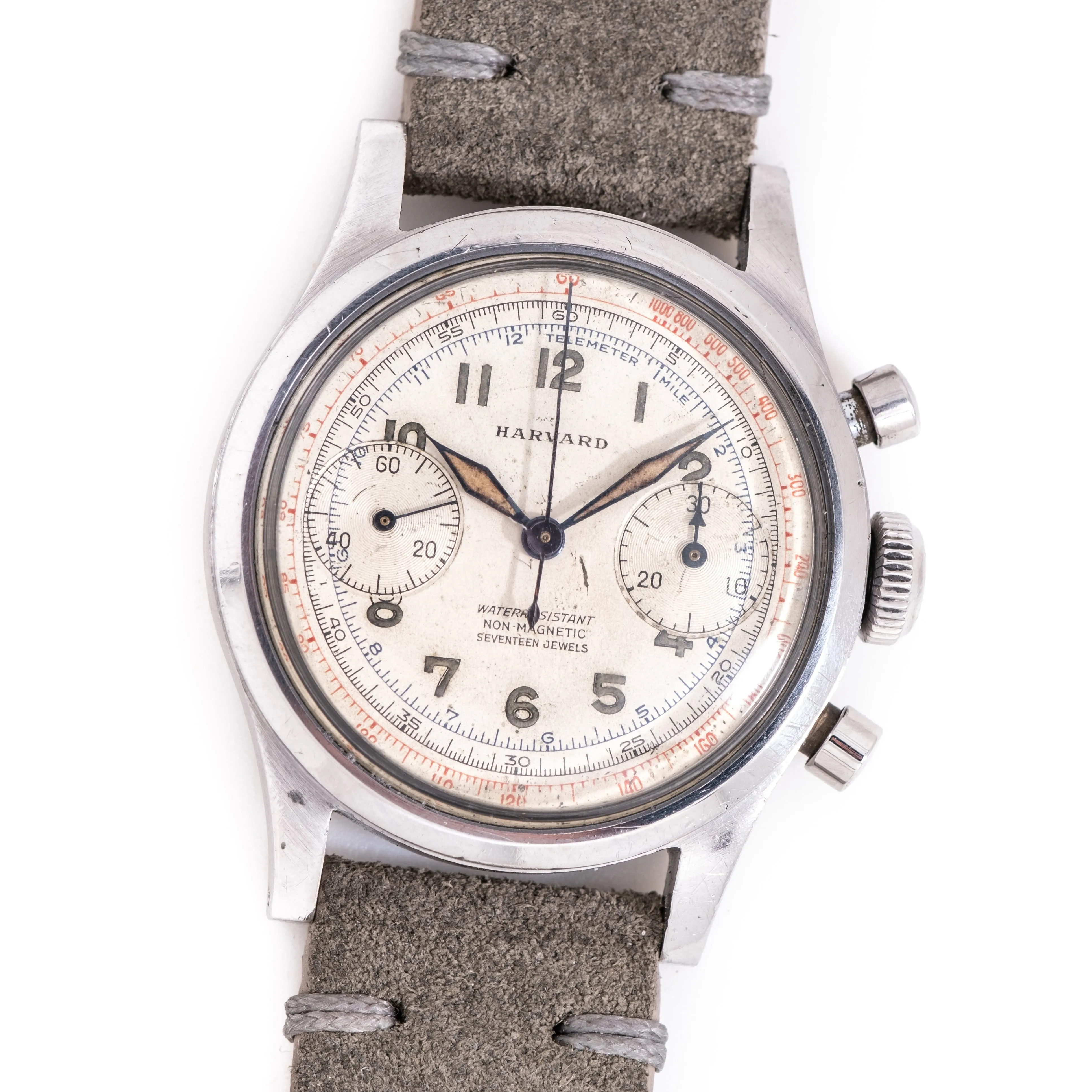 1950's Vintage Harvard Chronograph Ref. Model 124 Stainless Steel Watch  (#14629)