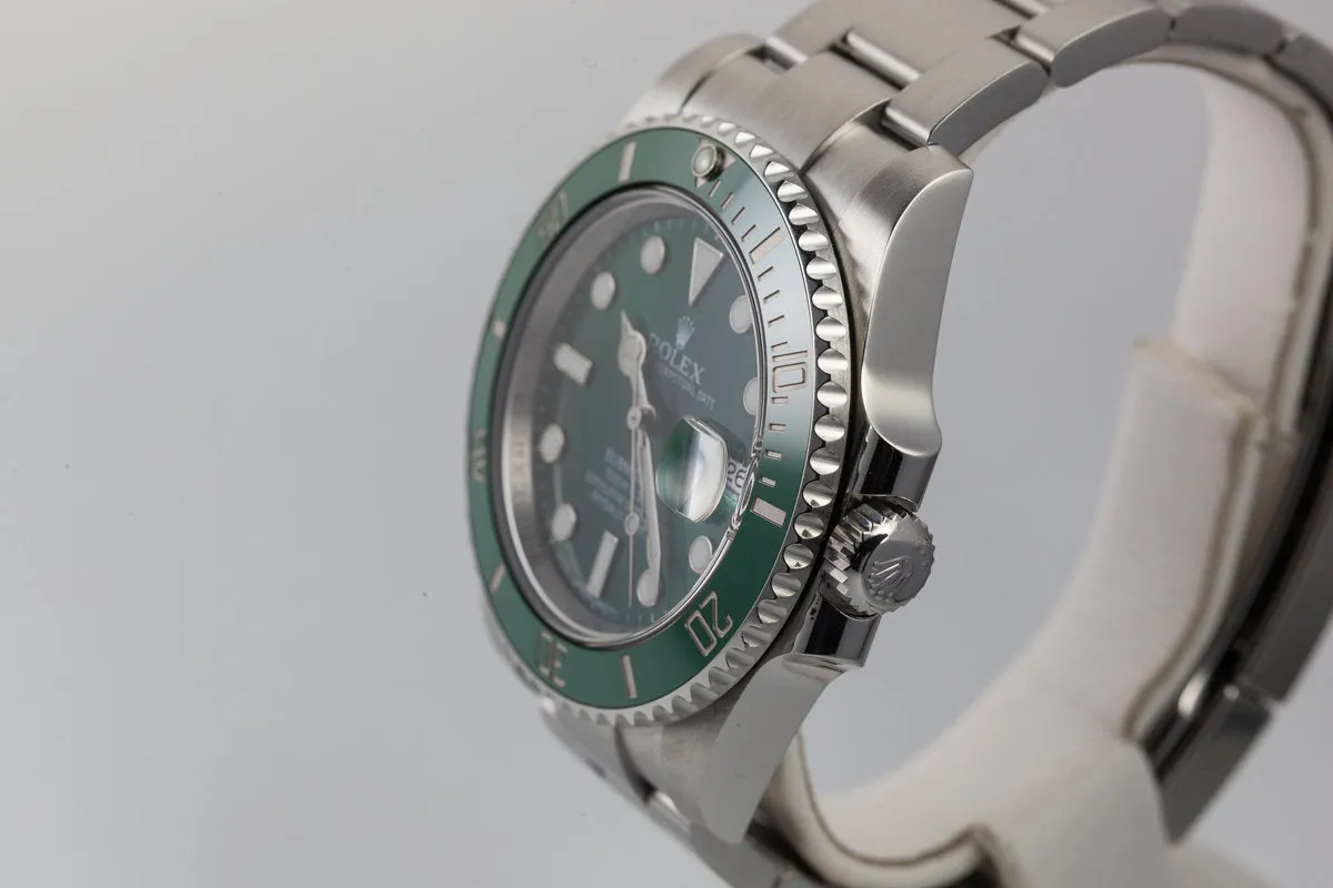 2016 Rolex Green Submariner 116610LV with Box and Papers