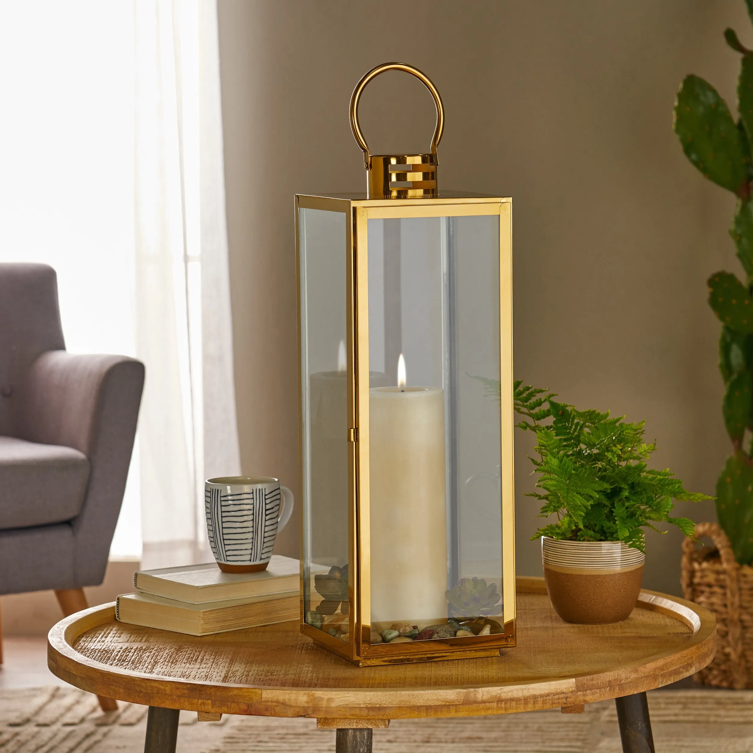 24" Modern Stainless Steel Lantern - NH172013