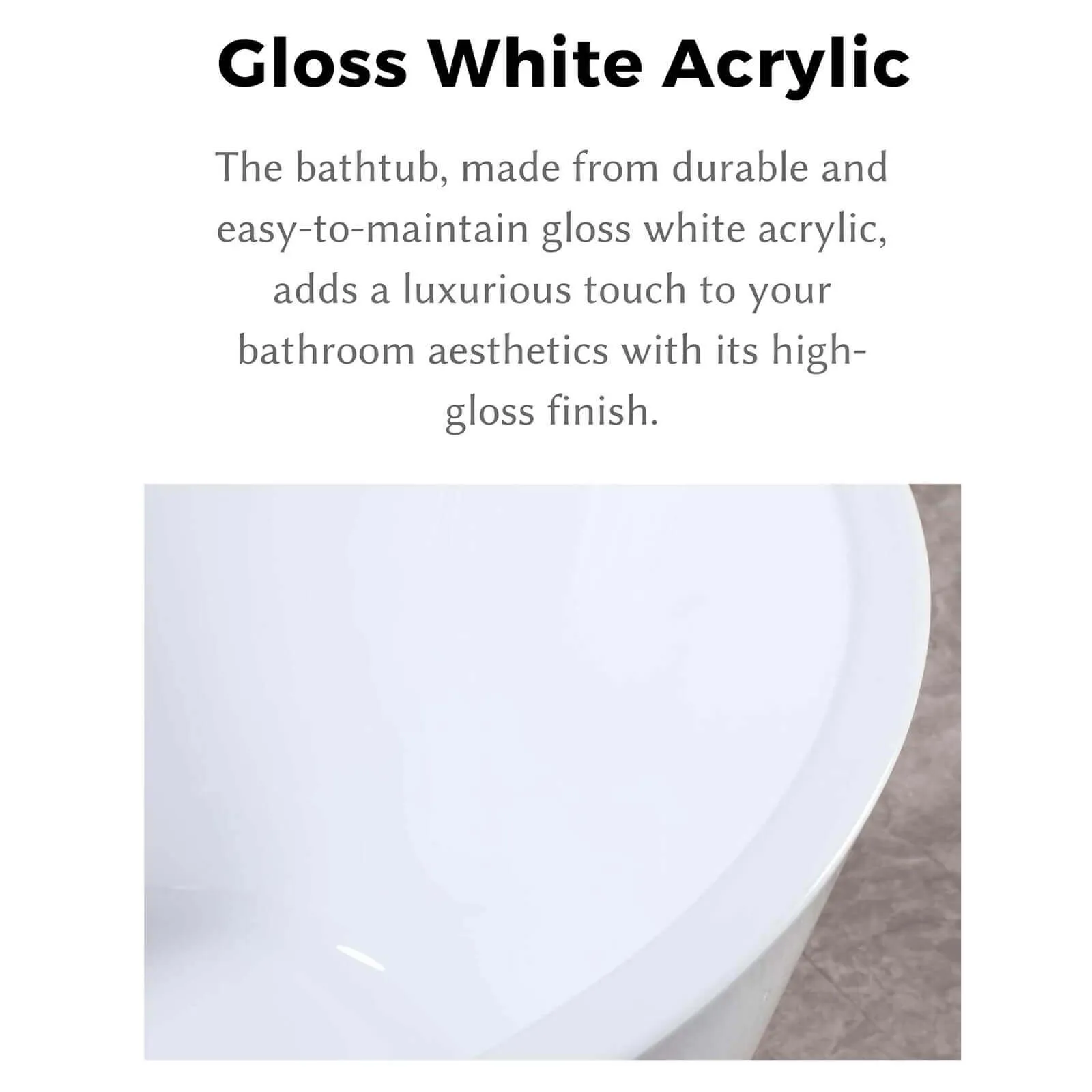 59" Non-Porous Acrylic Bathtub