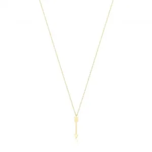 9ct Yellow Gold Arrow Necklace NK455