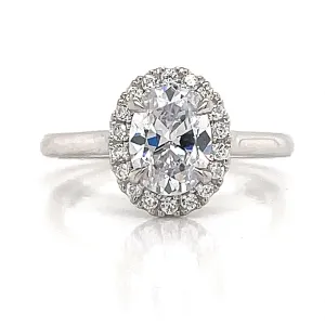 A. Jaffe Oval Halo Engagement Ring Setting in White Gold