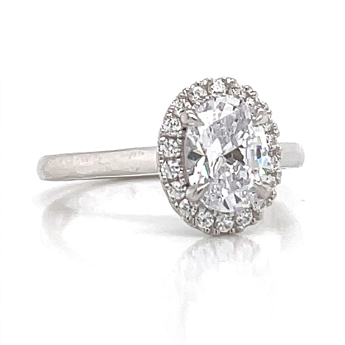 A. Jaffe Oval Halo Engagement Ring Setting in White Gold