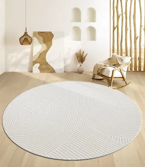 Abstract Contemporary Round Rugs for Dining Room, Geometric Modern Rug Ideas for Living Room, Soft Modern Rugs for Dining Room, Circular Modern Rugs for Bathroom