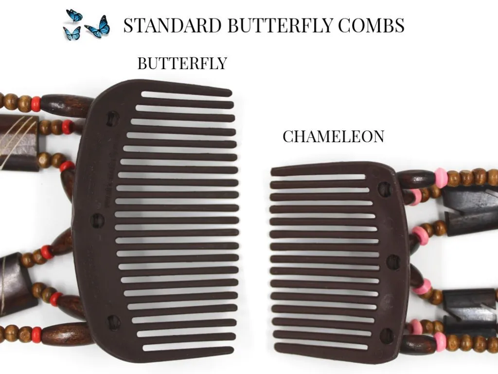 African Butterfly Hair Comb - Dalena Brown 135