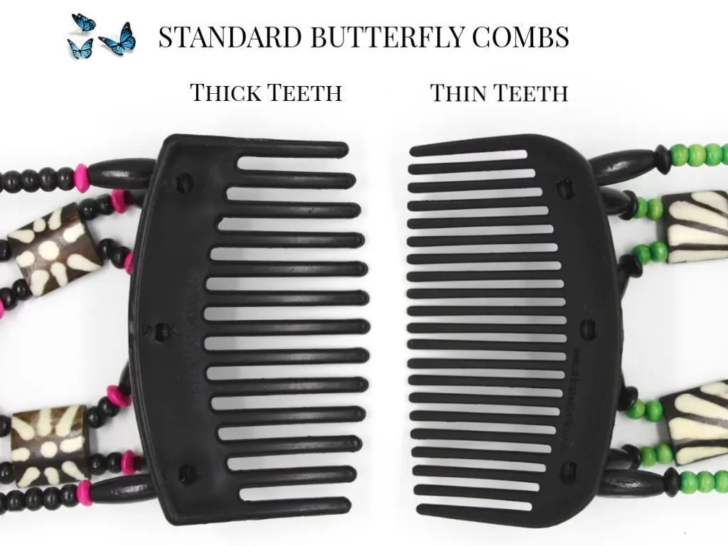 African Butterfly Hair Comb - Ndalena Black 74