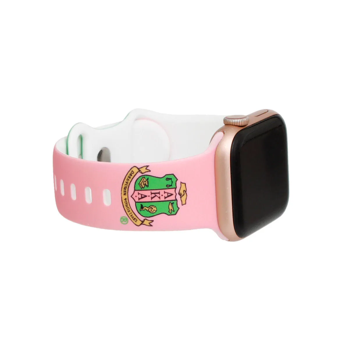 AKA Inspired Watch Band Sorority Pink and Green Apple Watch Band Strap Women