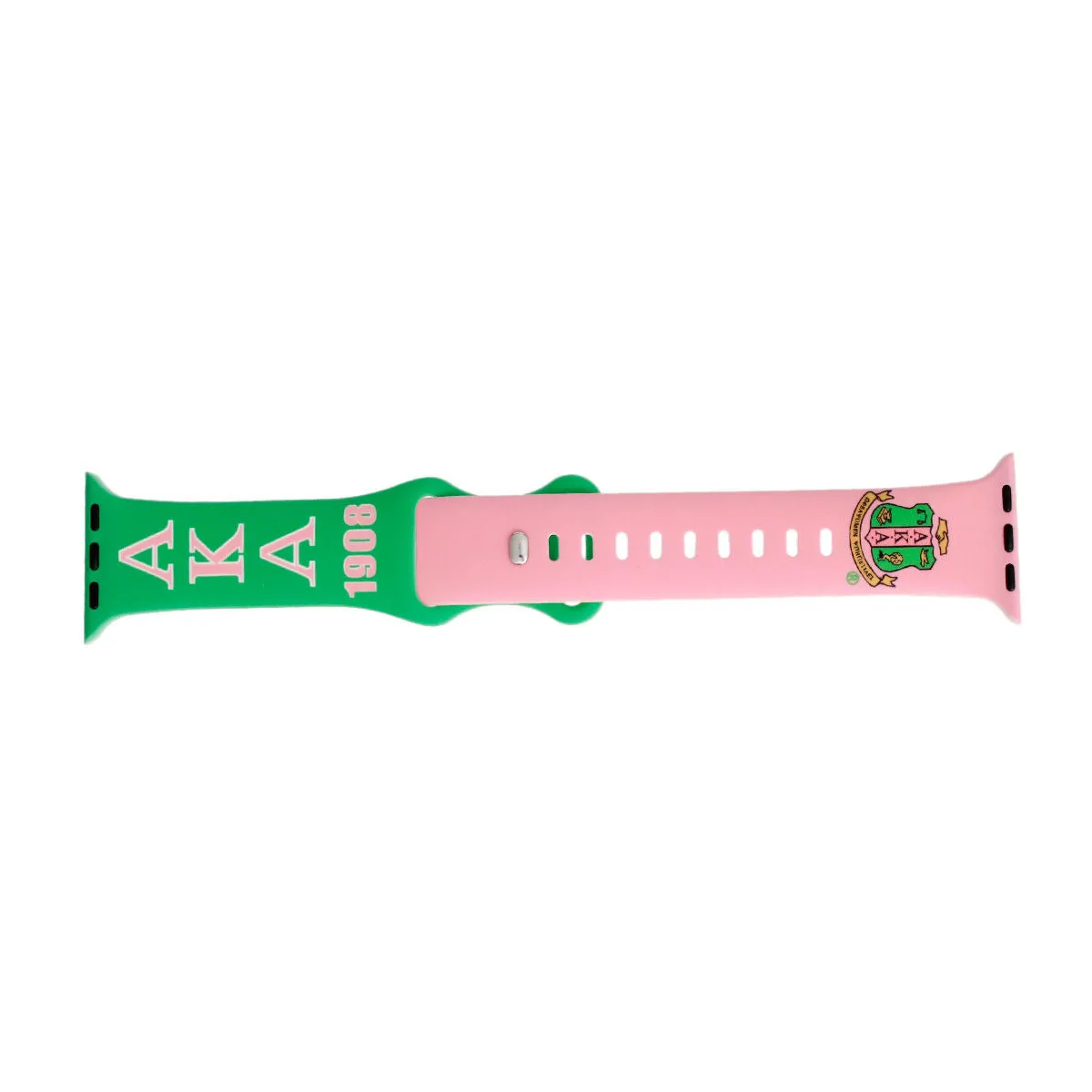 AKA Inspired Watch Band Sorority Pink and Green Apple Watch Band Strap Women