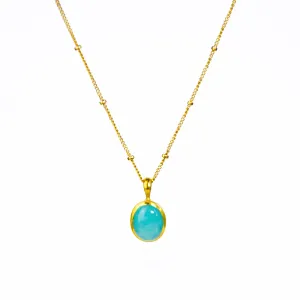 Amazonite Cabochon Oval Necklace