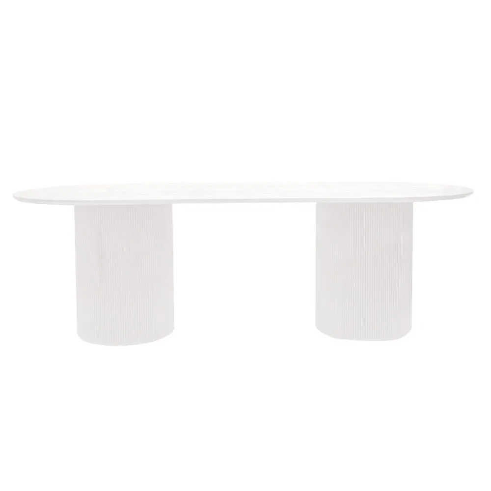 Arlo Oval Dining Table - 2.4m White