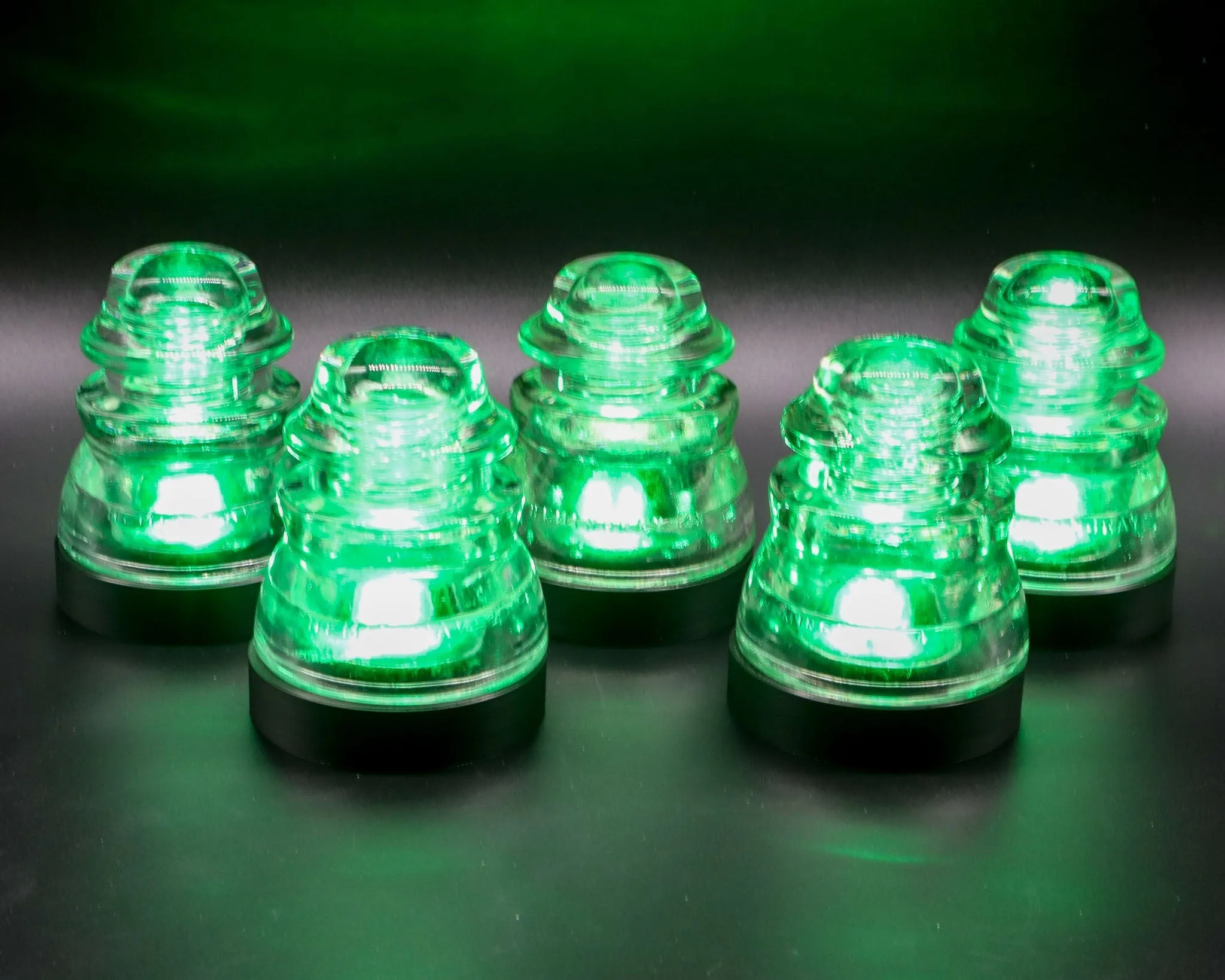 Battery Powered Lamp Base Set With Remote for "Hemingray-40, -42, -45" Glass Insulators