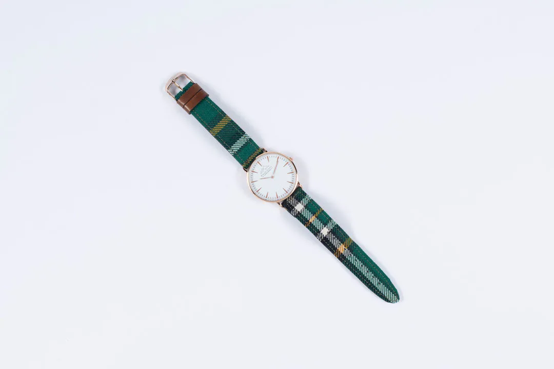 Bespoke Tartan Watch with White Dial