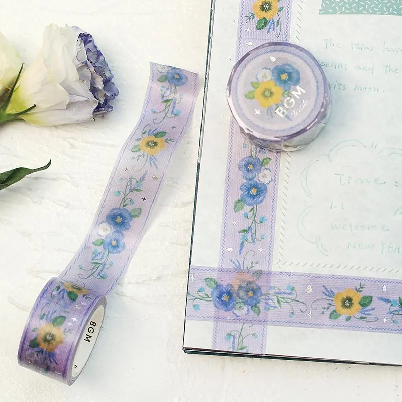 BGM Embroidered Violet Ribbon Washi Tape