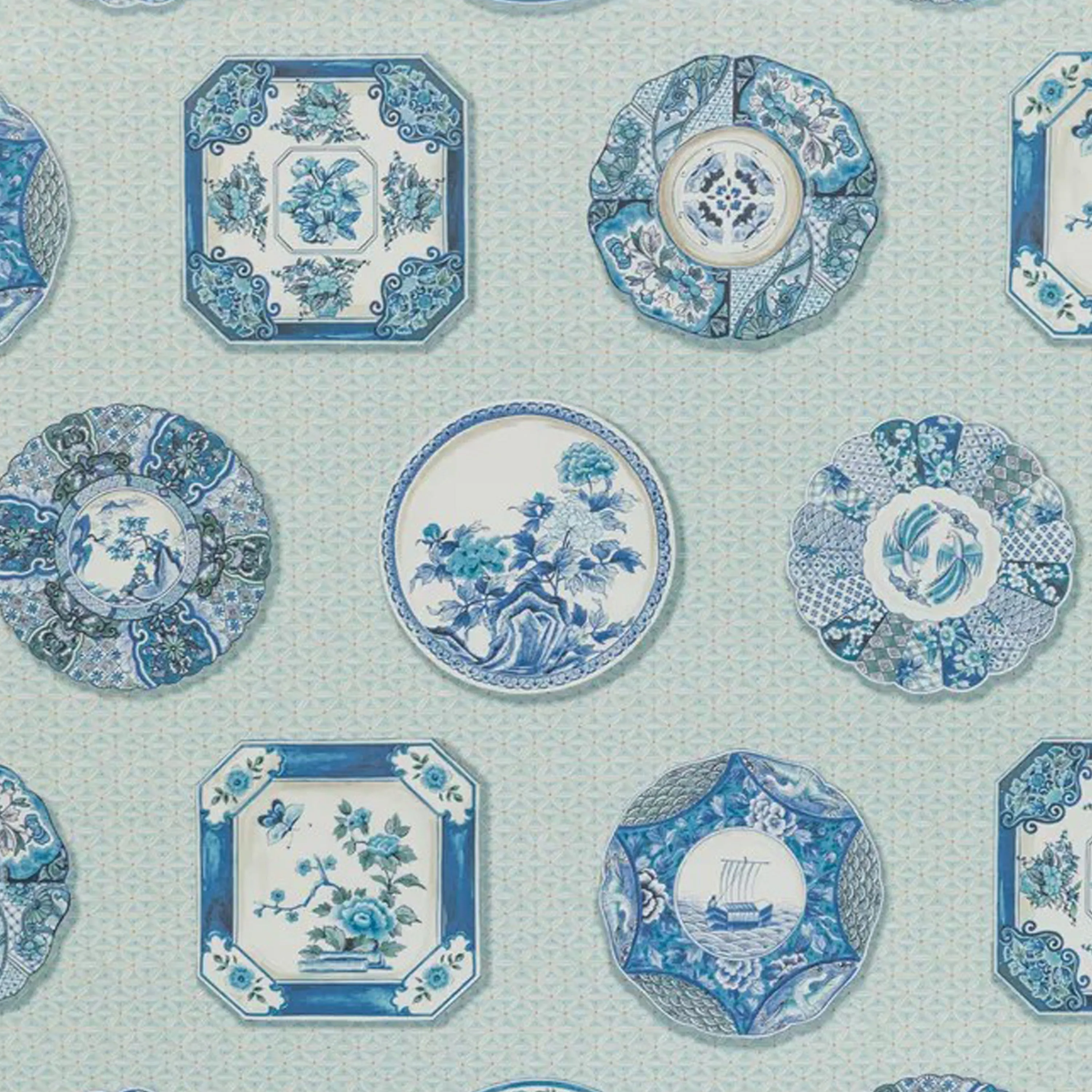 Blue Willow Wallpaper, 11 yard roll