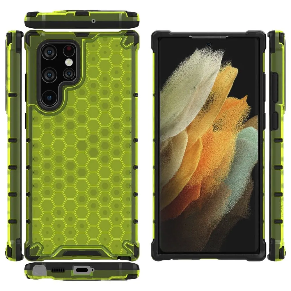 Bofink Honeycomb Samsung Galaxy S22 Ultra case - Green