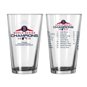 Boston Red Sox 2018 MLB World Series Champions Boelter Roster Pint Glass (16oz)