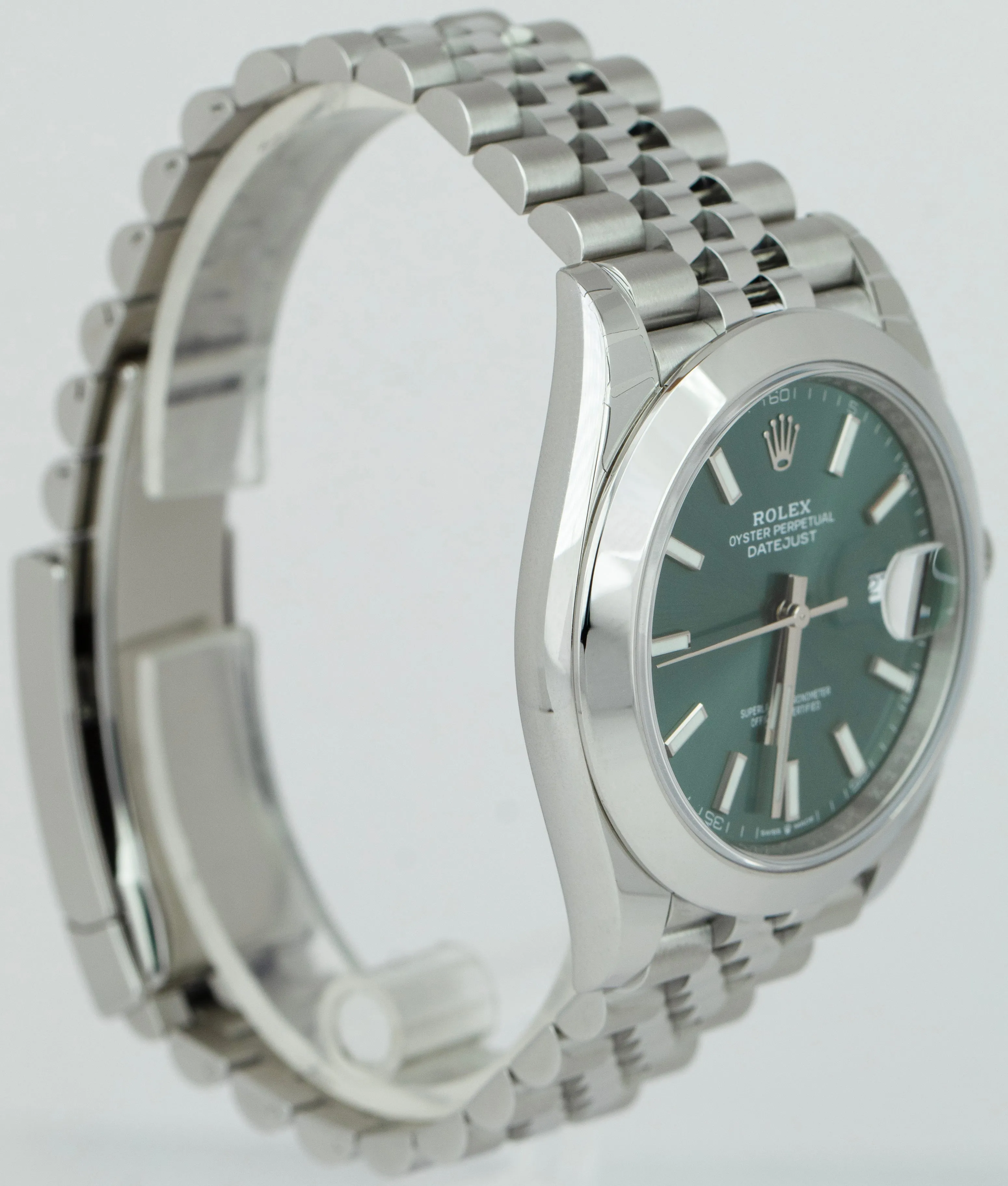 BRAND NEW 2023 Rolex DateJust 41 MINT GREEN Stainless Jubilee Watch 126300 B P