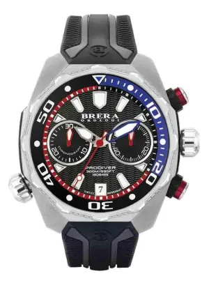 Brera Orologi PRODIVER Men's Italian Black Blue Red 47mm Diving Watch BRDV2C4701