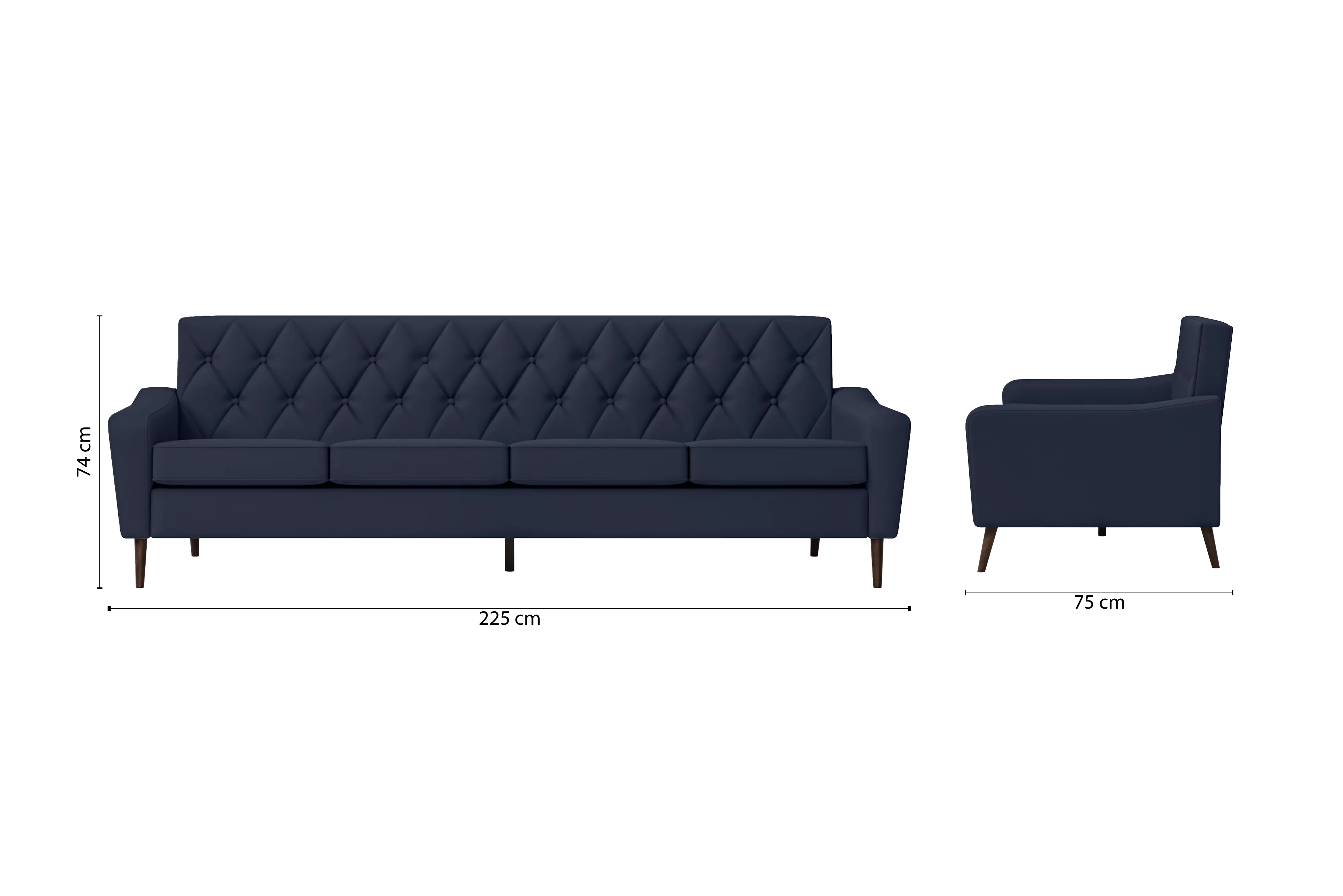 Carpi 4 Seater Sofa Spruce Leather