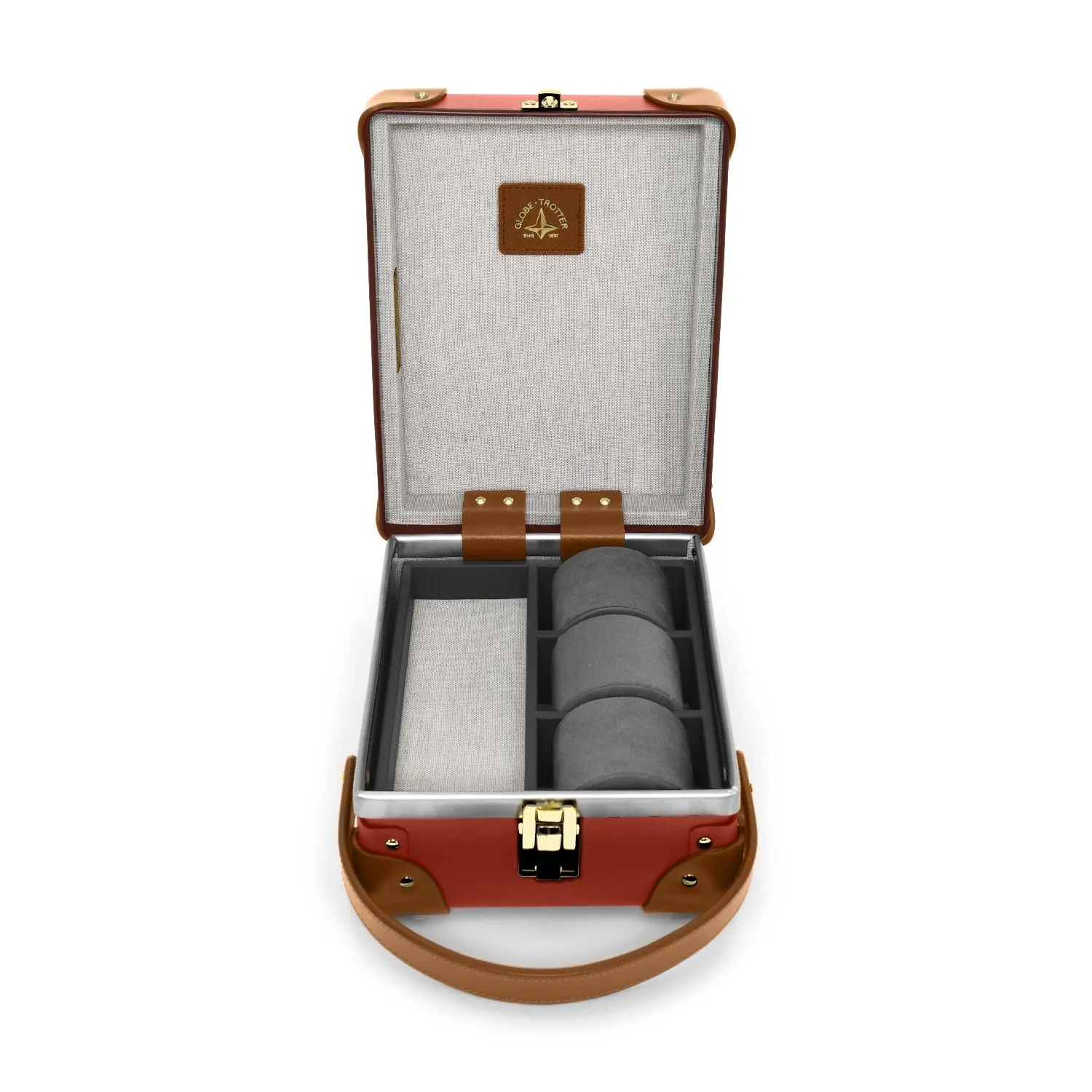 Centenary · 3-Slot Watch Case | Red/Caramel