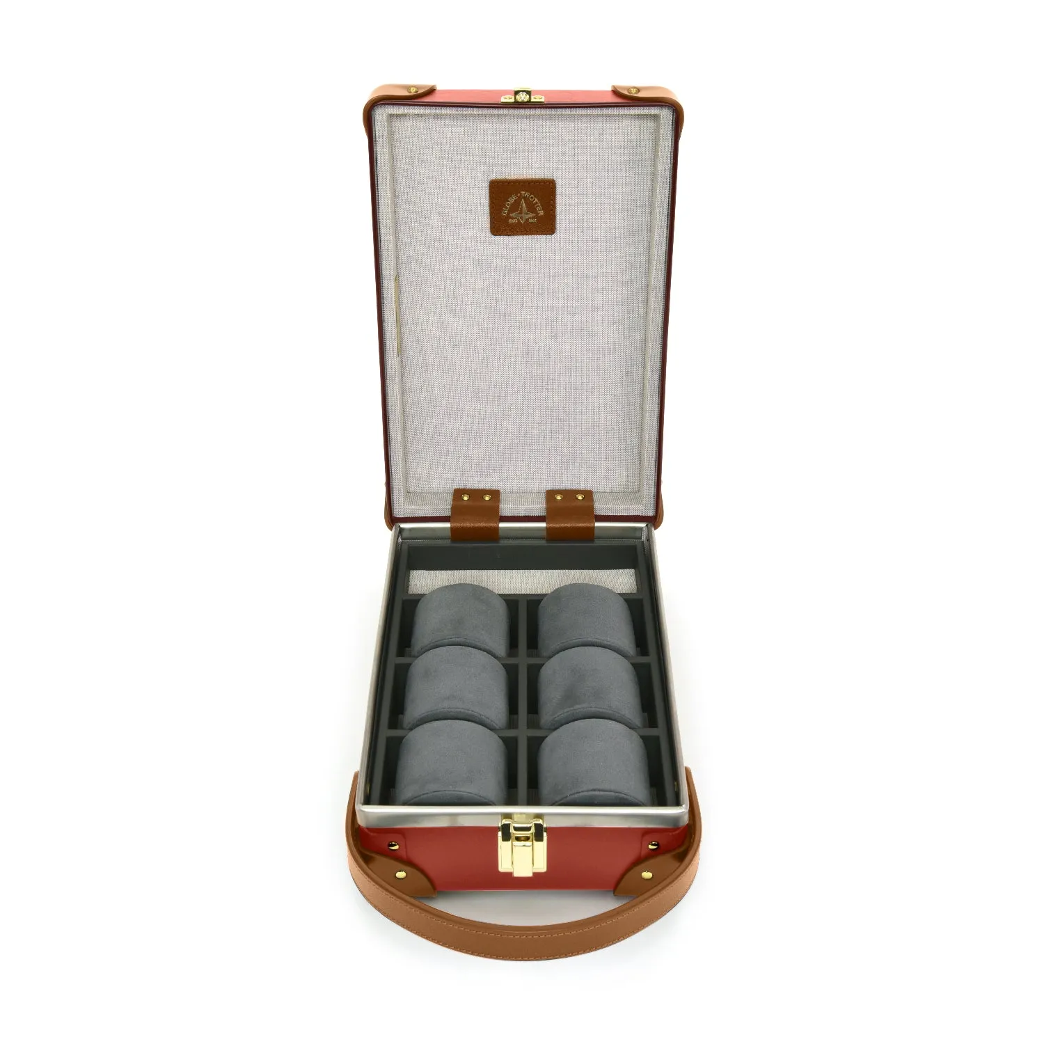 Centenary · 6-Slot Watch Case | Red/Caramel