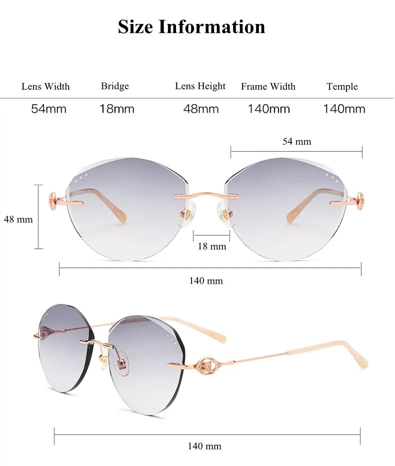 Chashma Women's Rimless Oval Titanium Eyeglasses 8170