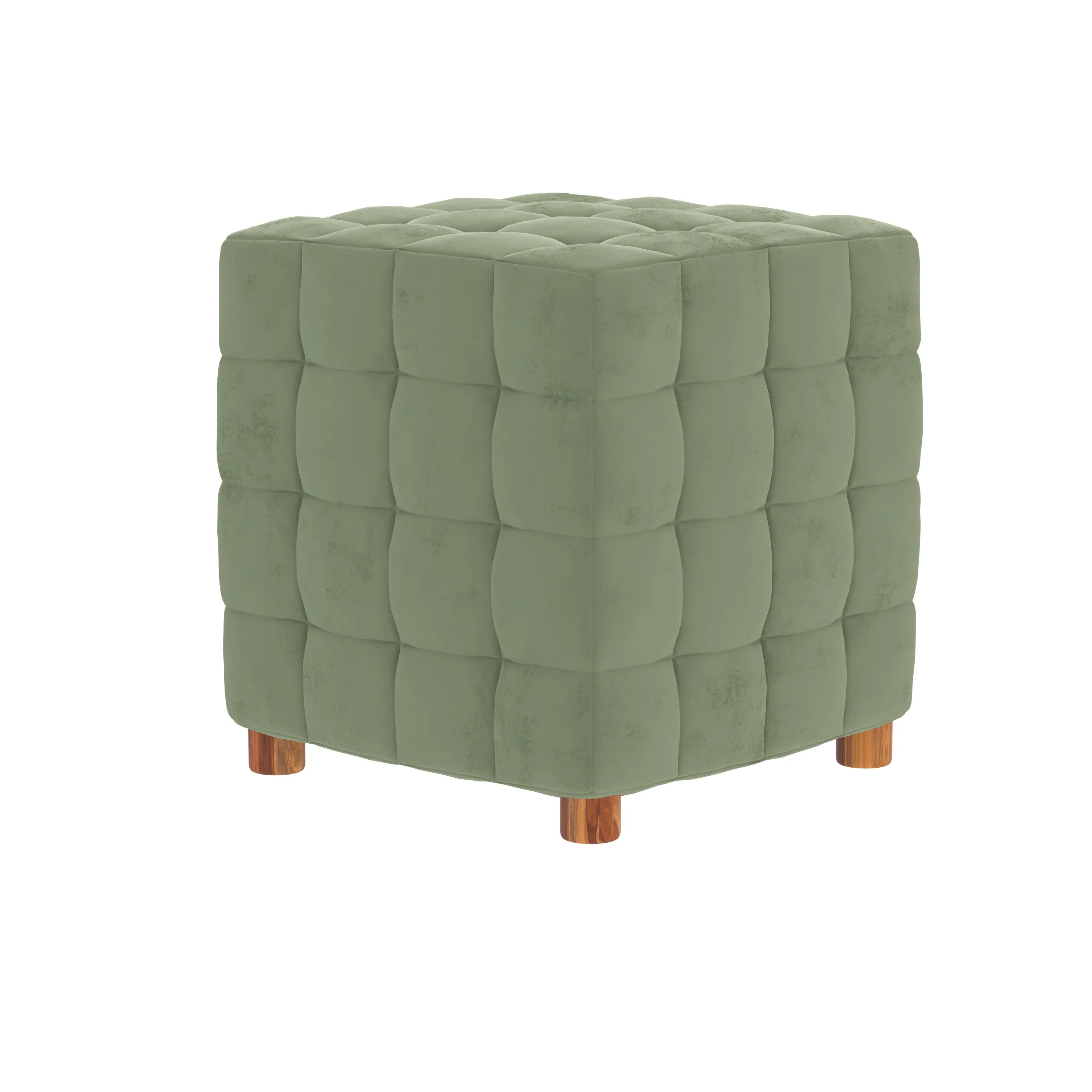 Coco Coilin Green  Wooden Smooth Finish Light Seating Stool