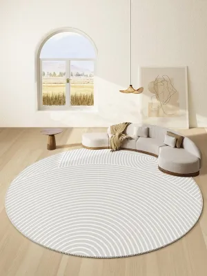 Contemporary Round Rugs Next to Bed, Abstract Modern Rugs for Living Room, Geometric Carpets for Sale, Circular Rugs under Dining Room Table