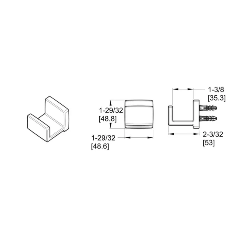 Deckard 1.91" Rectangular Robe Hook in Brushed Nickel