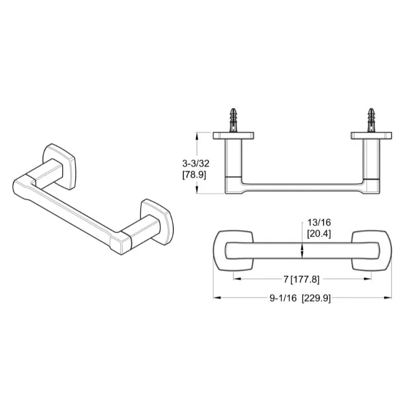 Deckard 9.06" Flat Bar Toilet Paper Holder in Matte Black