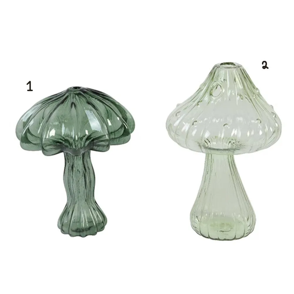 Decoris 14.5cm Green Mushroom Small Vase (Choice of 2)