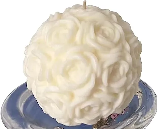 Elegant 3D White Rose Scented Floral Mini Candle - Exquisite Decorative Piece for Ambiance and Gifting