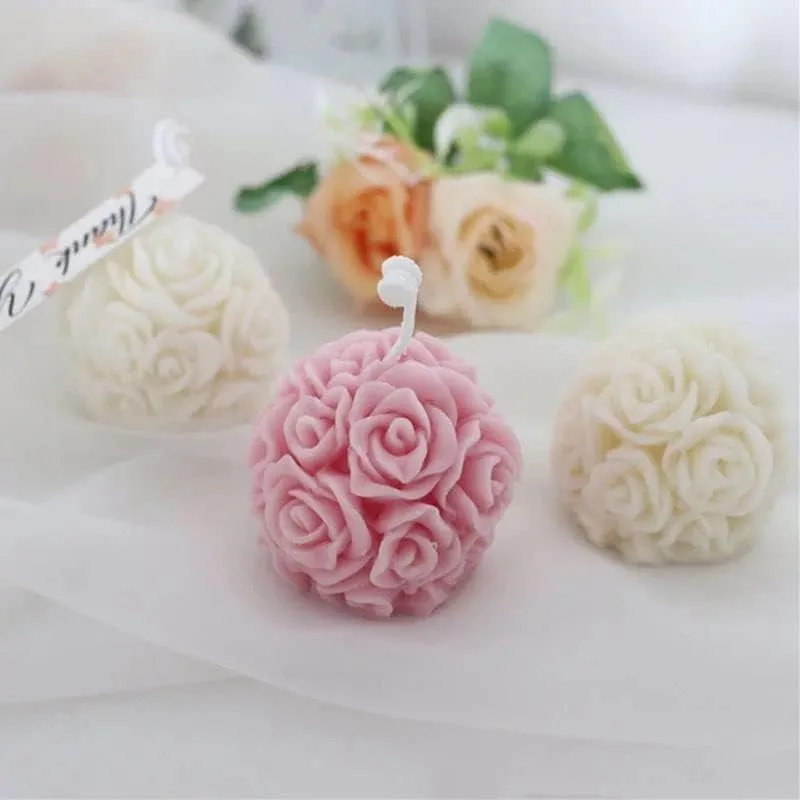 Elegant 3D White Rose Scented Floral Mini Candle - Exquisite Decorative Piece for Ambiance and Gifting