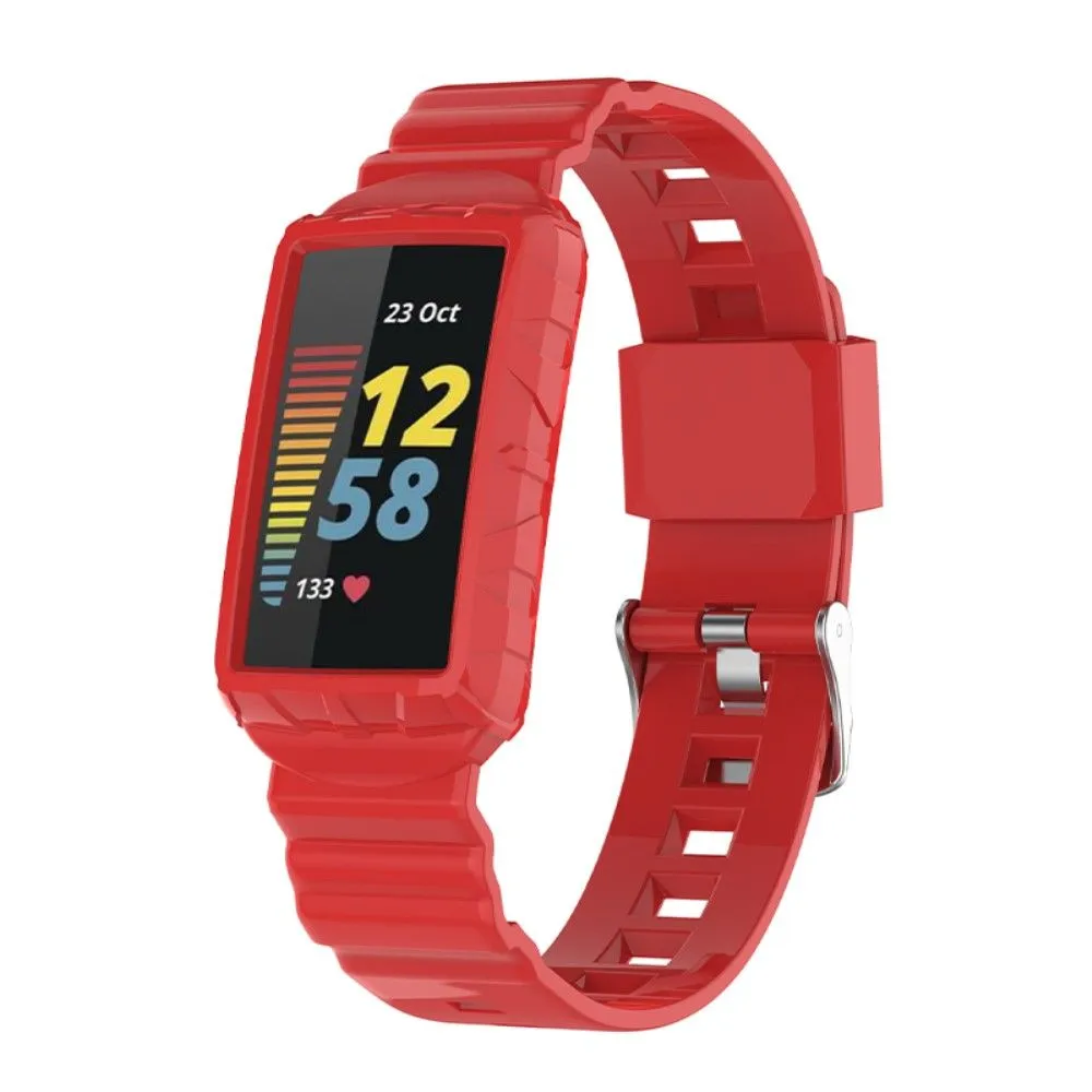 Fitbit Charge 5 / 4 / 3 integrated TPU cover   watch strap - Red