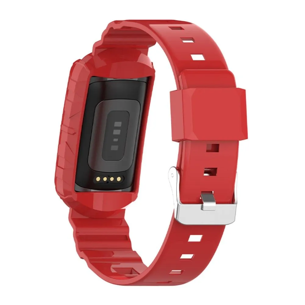 Fitbit Charge 5 / 4 / 3 integrated TPU cover   watch strap - Red