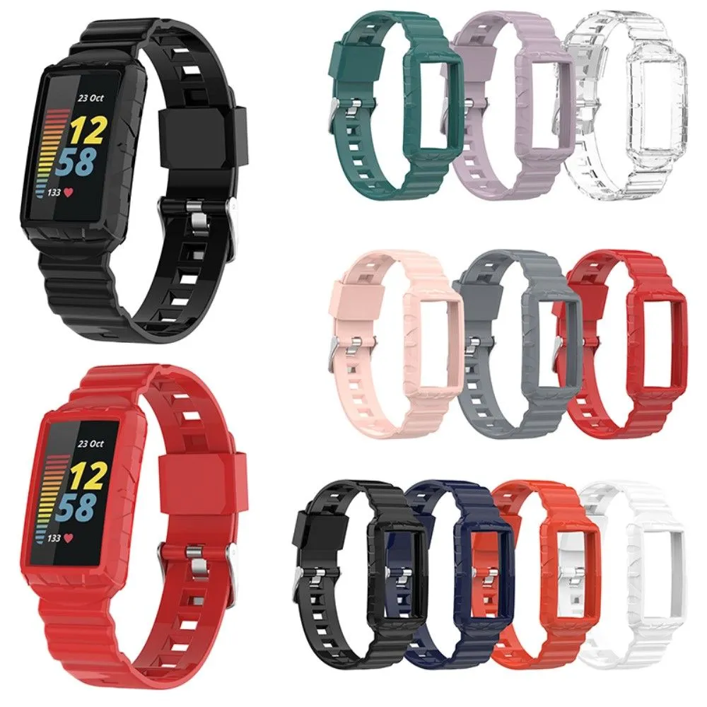 Fitbit Charge 5 / 4 / 3 integrated TPU cover   watch strap - Red