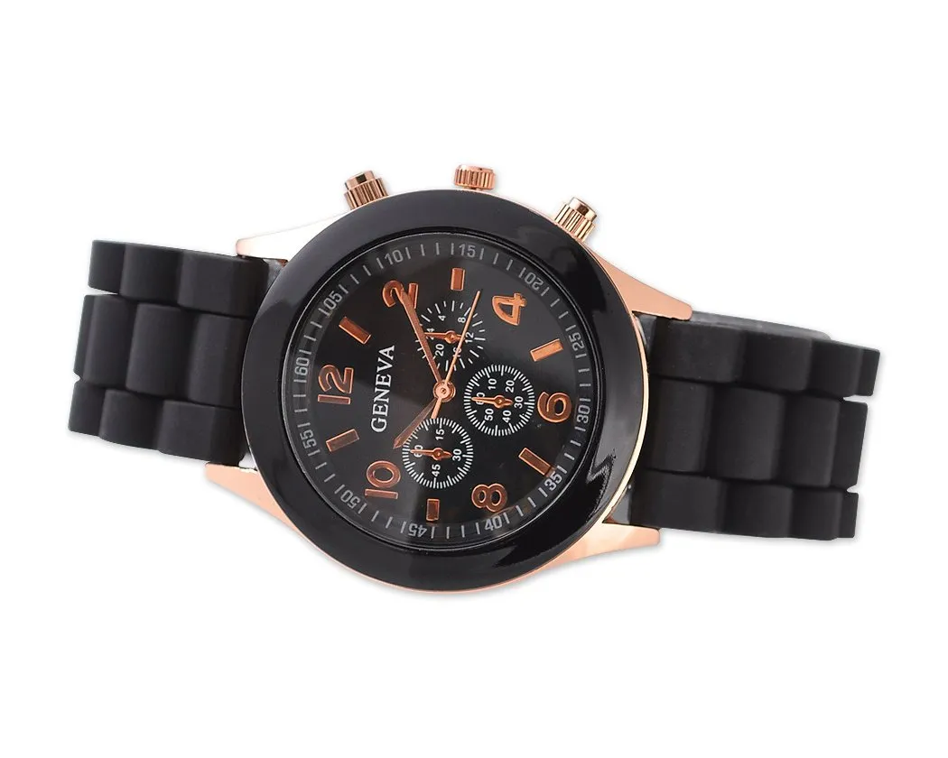 Geneva Silicone Quartz Analog Unisex Sport Wrist Watch