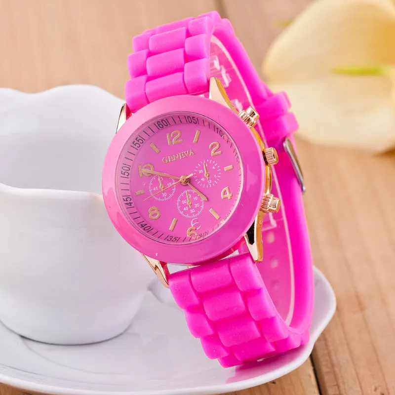 Geneva Silicone Watch Jelly Children Student Silicone Watch Couple Watches Trendy Fashion Men's and Women's Quartz Watch