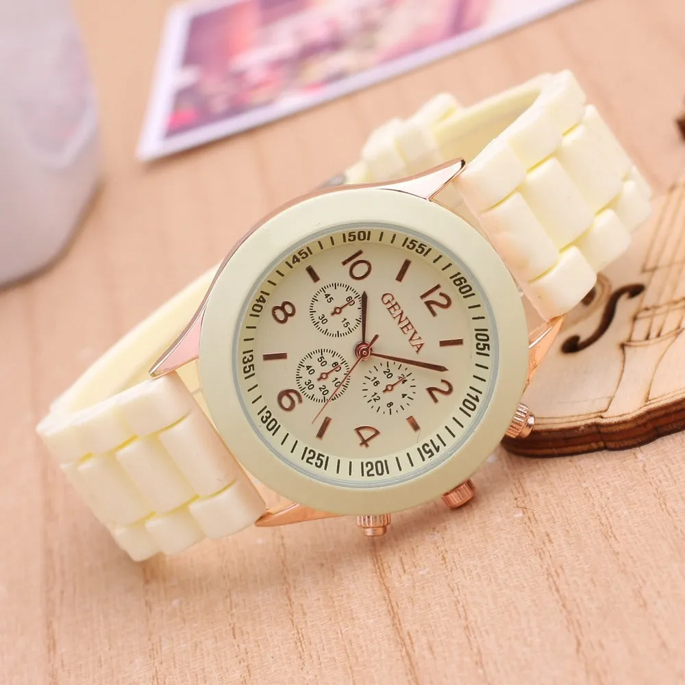 Geneva Silicone Watch Jelly Children Student Silicone Watch Couple Watches Trendy Fashion Men's and Women's Quartz Watch