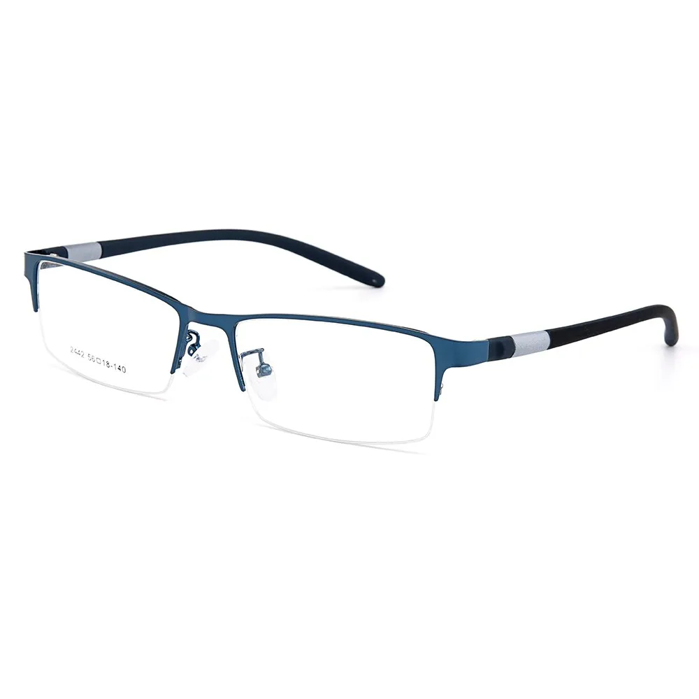 Gmei Men's Eyeglasses Semi Rim Titanium Alloy Square Y2442