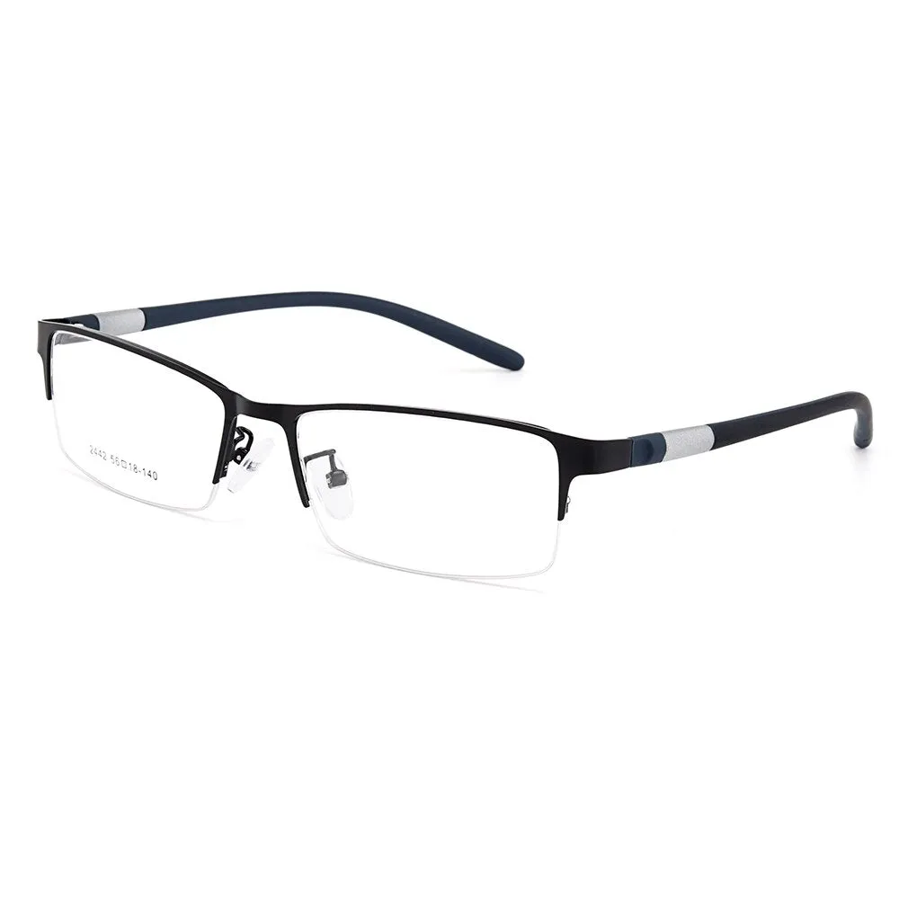 Gmei Men's Eyeglasses Semi Rim Titanium Alloy Square Y2442