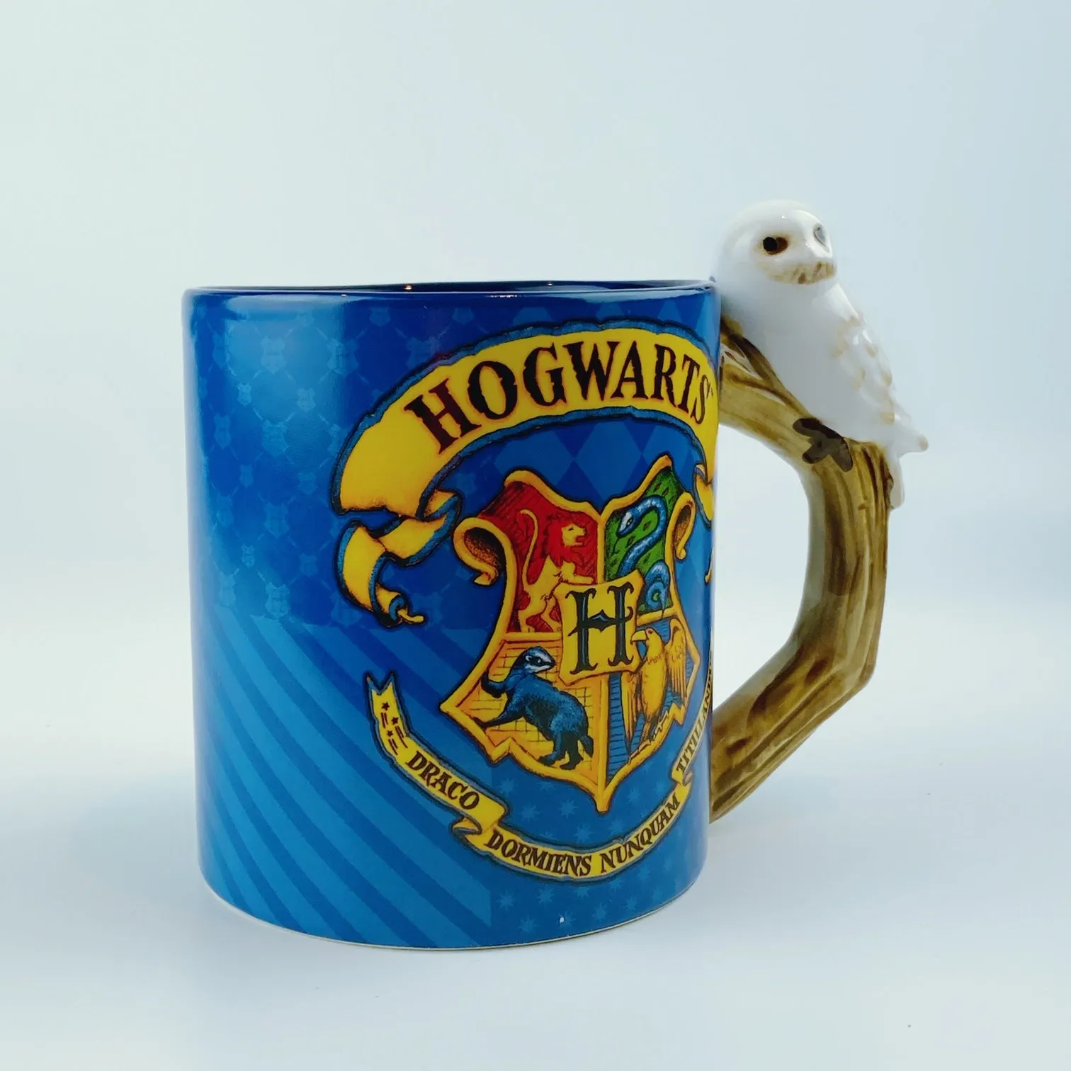 Harry Potter Hogwarts Crest Ceramic Mug with Hedwig Sculpted Handle 20oz