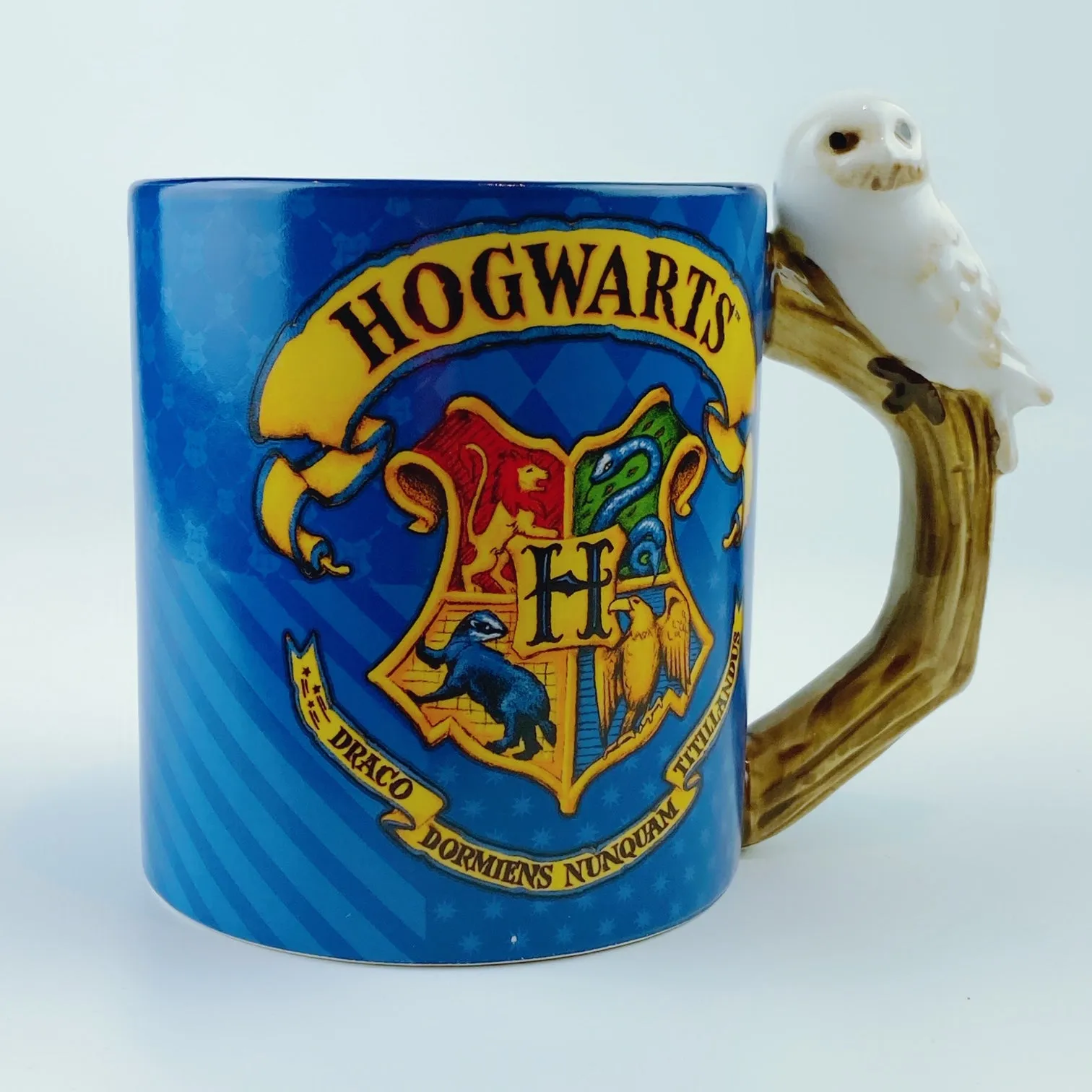 Harry Potter Hogwarts Crest Ceramic Mug with Hedwig Sculpted Handle 20oz