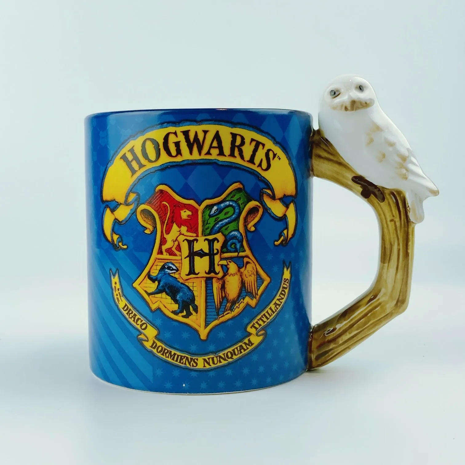 Harry Potter Hogwarts Crest Ceramic Mug with Hedwig Sculpted Handle 20oz