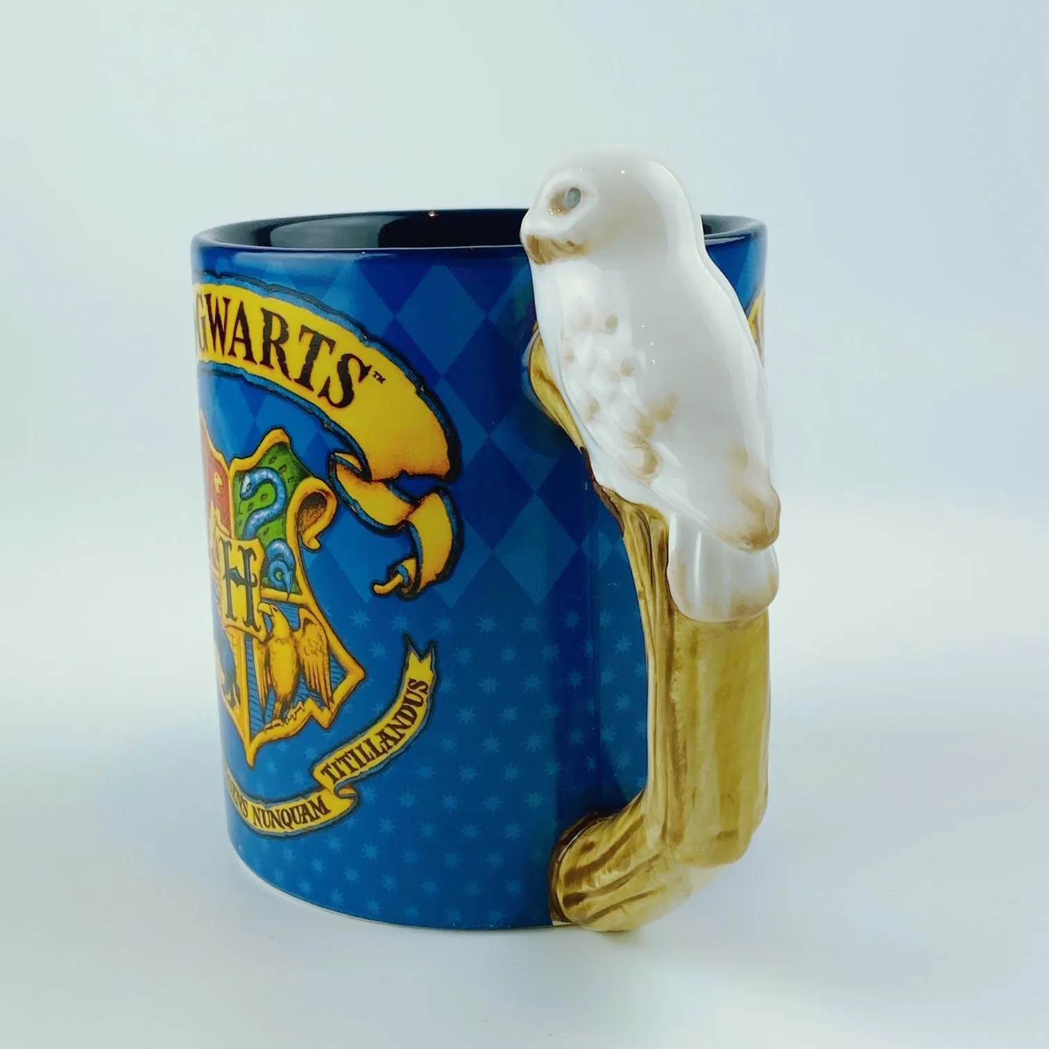 Harry Potter Hogwarts Crest Ceramic Mug with Hedwig Sculpted Handle 20oz