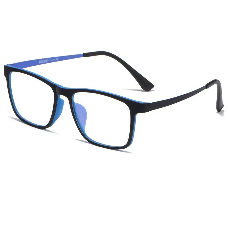 Hdcrafter Unisex Full Rim Square TR 90 Titanium Frame Eyeglasses 3068h