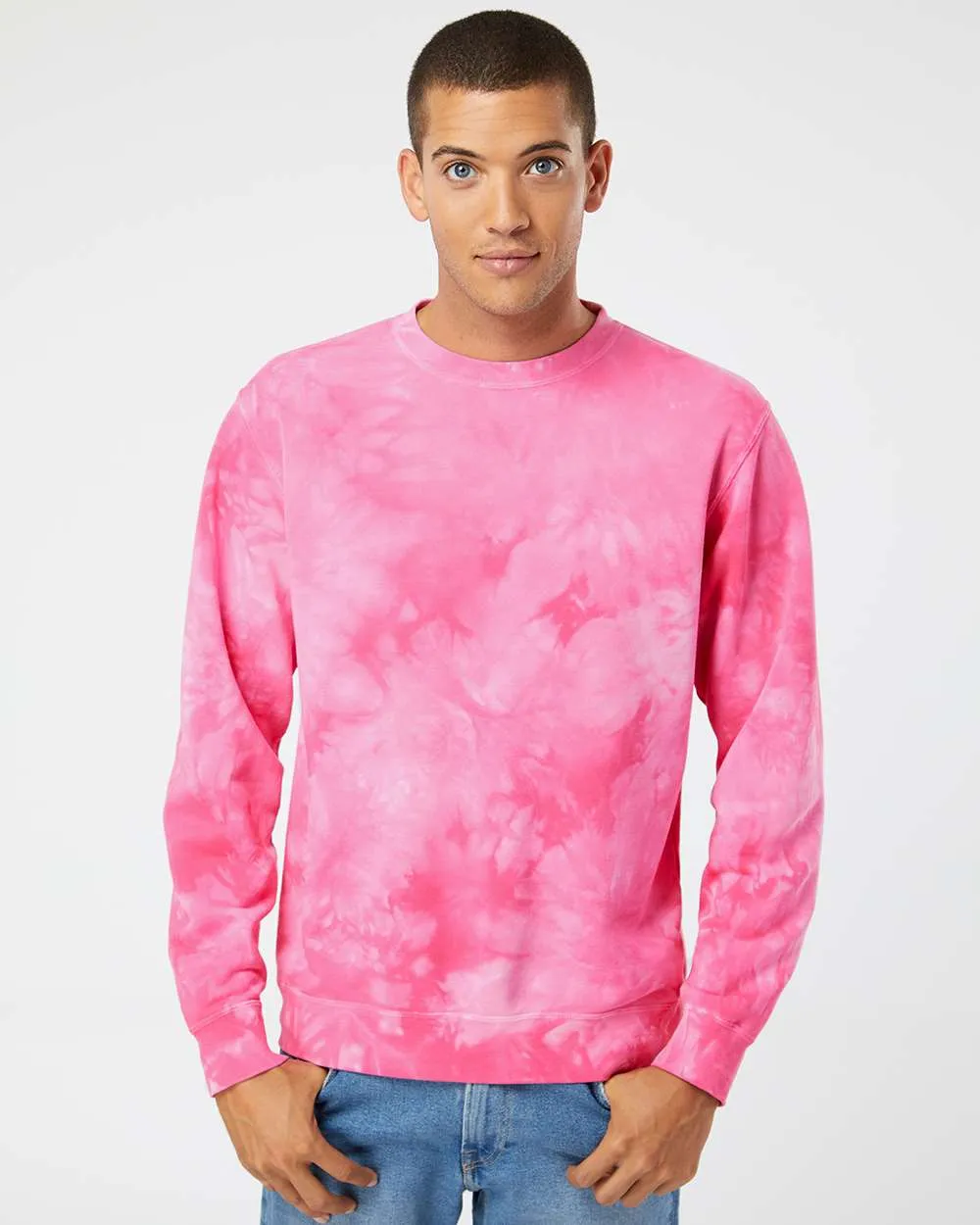 Independent Trading Co. Midweight Tie-Dyed Crewneck Sweatshirt PRM3500TD