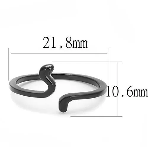 IP Black(Ion Plating) Stainless Steel Ring with No Stone for Women Style TK3164